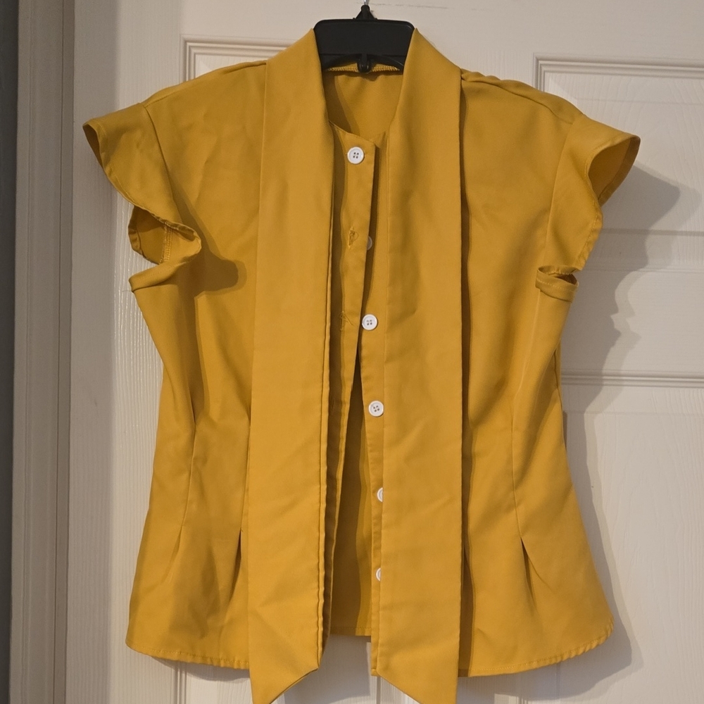 Yellow Button-Up Blouse